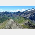 Vue du sommet, la crête sud du Pic du Piméné